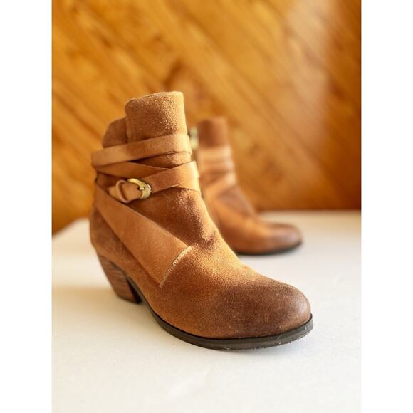 Antelope Anthropologie Gillie Wrap Booties Leather Brown - Picture 12 of 12